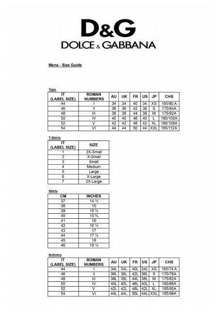 dolce and gabbana men's shirt sizes